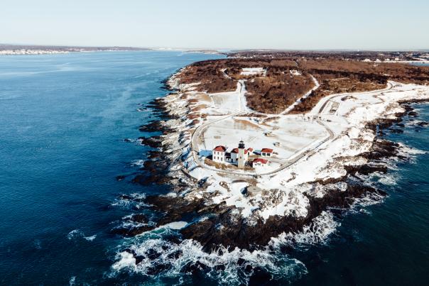 Beavertail Lighthouse Winter