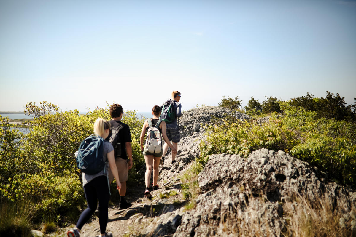 Hiking Norman Bird Sanctuary Middletown RI